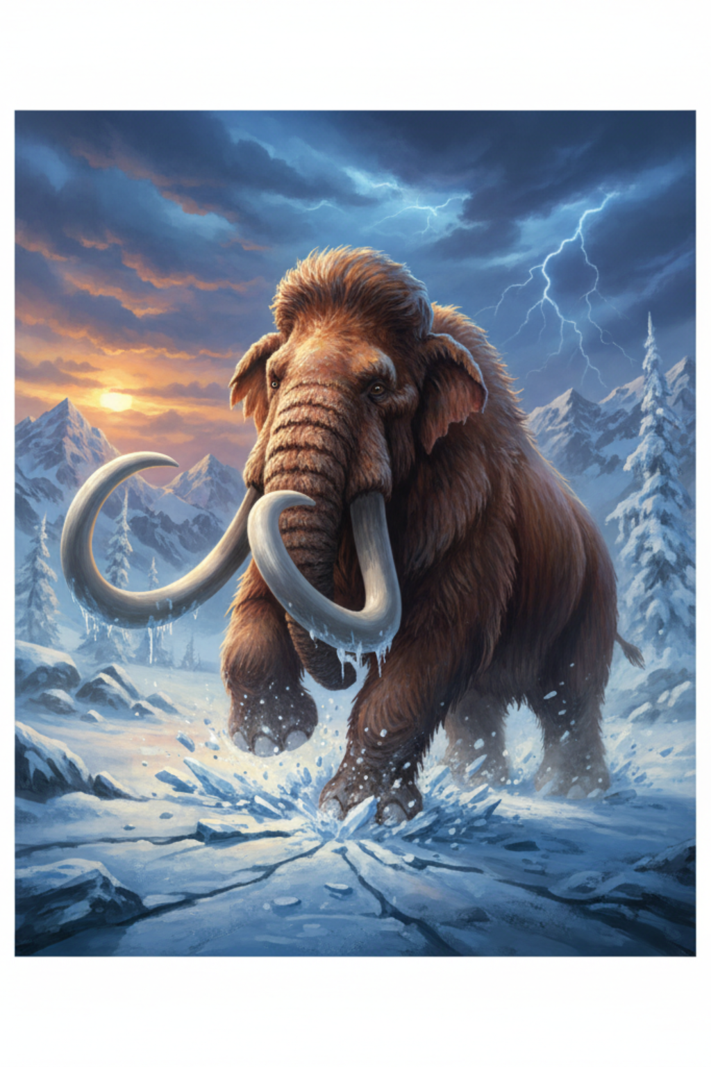 Epic Wooly mammoth card - fantasy theme