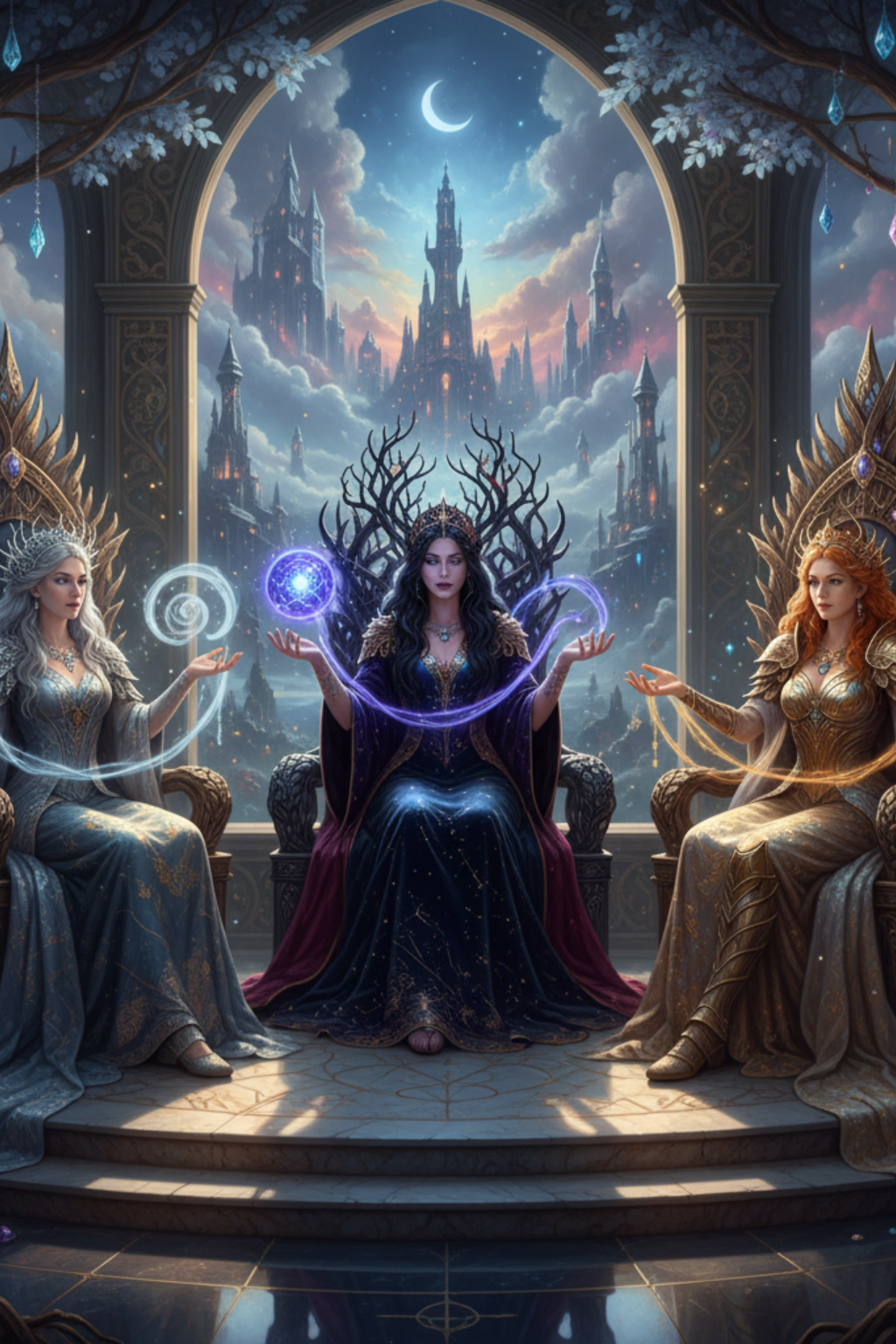 Legendary The 3 queens card - fantasy theme